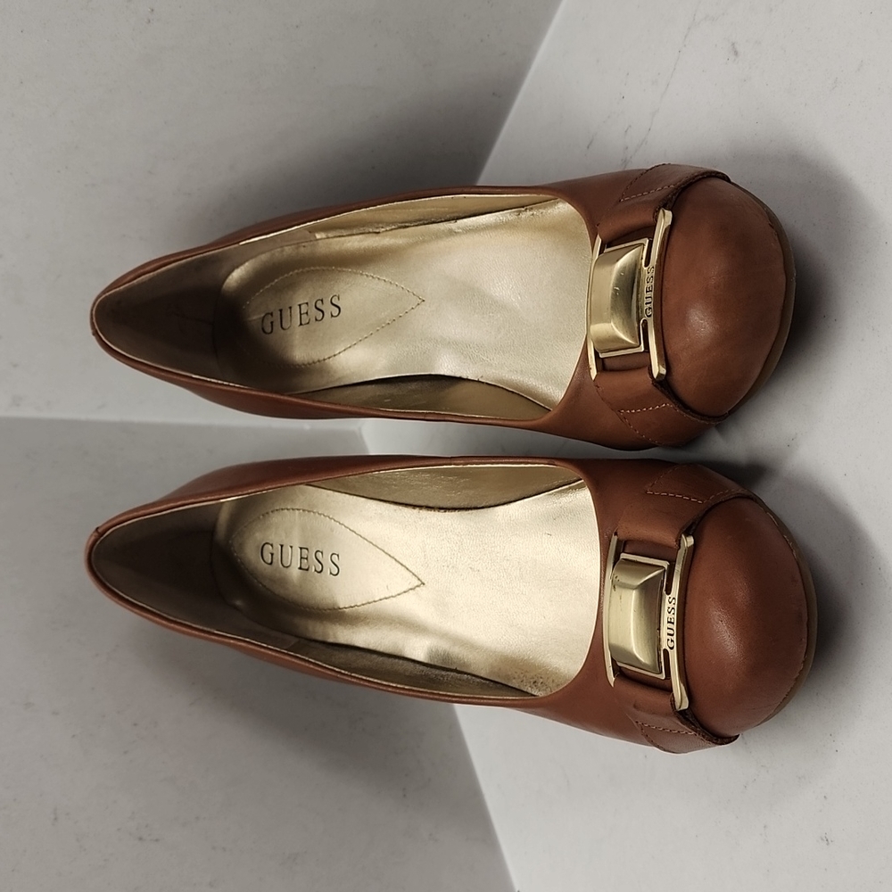 Guess wedges- brown leather